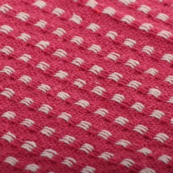 vidaXL plaid bomuld firkanter 125 x 150 cm lyserød