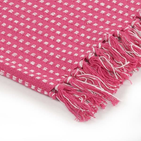 vidaXL Pledd bomull rutetmønster 125x150 cm rosa