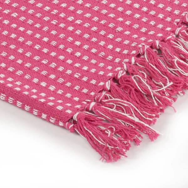 vidaXL Pledd bomull rutetmønster 220x250 cm rosa