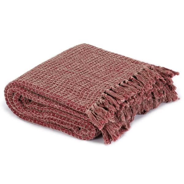 vidaXL plaid 220 x 250 cm bomuld bordeauxfarvet