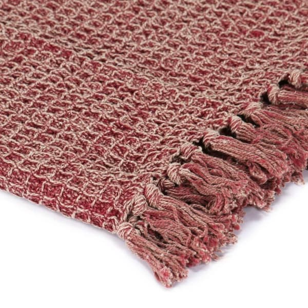 vidaXL Filt bomull 160x210 cm vinröd