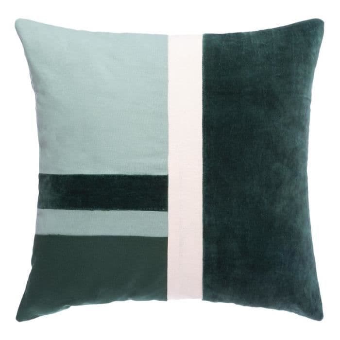Laastari puuvillaa samettityyny - 40 x 40 cm - Cedar green