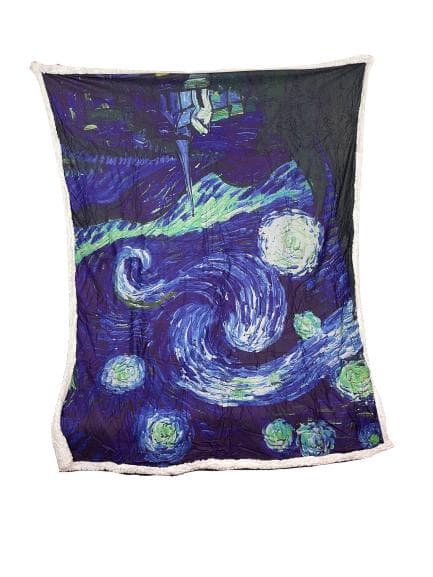 Plush Filt Pläd Galaxy ca 150 cm x ca 180 cm