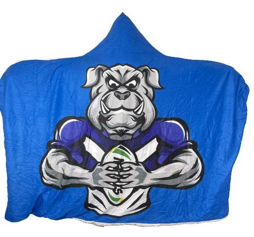 Plush Filt Pläd med Huva Bulldog ca 200 cm x ca 150 cm
