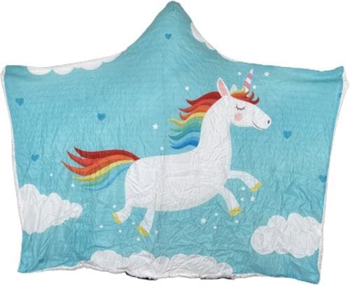 Plush Filt Pläd med Huva Unicorn ca 150 cm x ca 125 cm