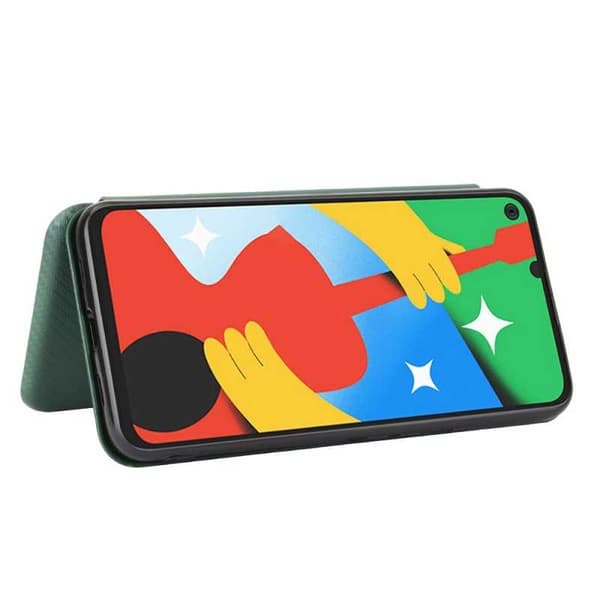 Google Pixel 4a 5G Flipfodral Kortfack CarbonDreams Svart