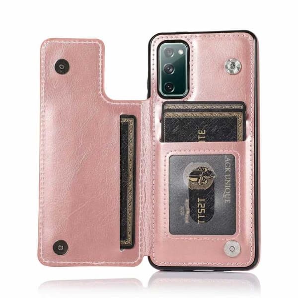Samsung S20 FE Iskunkestävä kotelo, 3-taskuinen Flippr Rose Gold