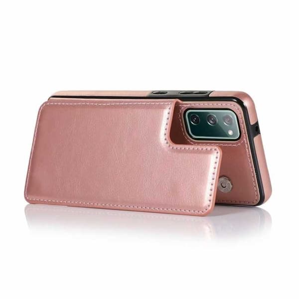 Samsung S20 FE Iskunkestävä kotelo, 3-taskuinen Flippr Rose Gold