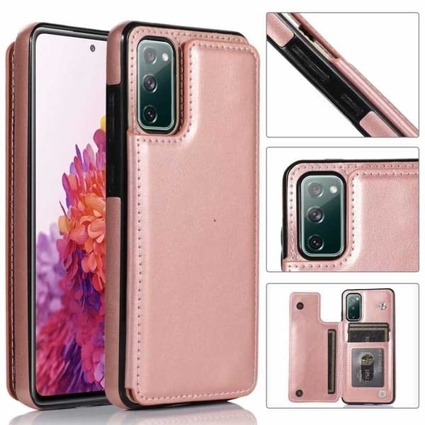Samsung S20 FE Iskunkestävä kotelo, 3-taskuinen Flippr Rose Gold
