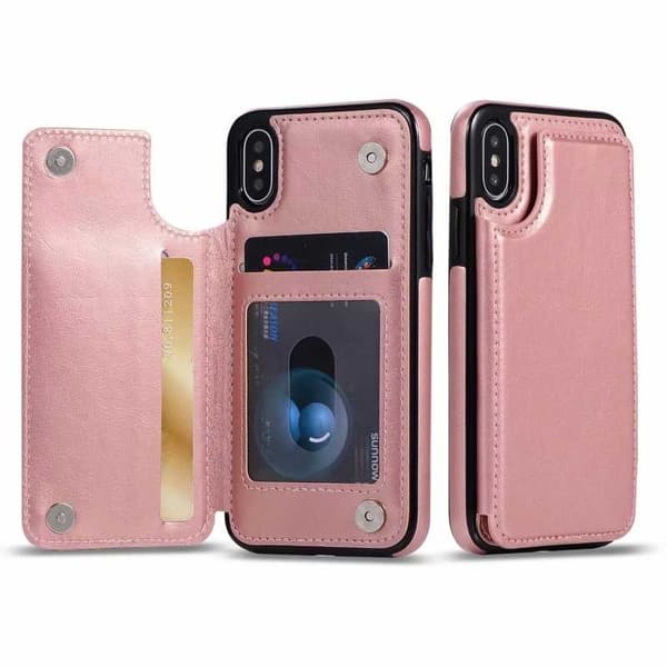 iPhone XS Max Stødsikker Cover Kortholder 3-SLOT Flippr Rose Gold