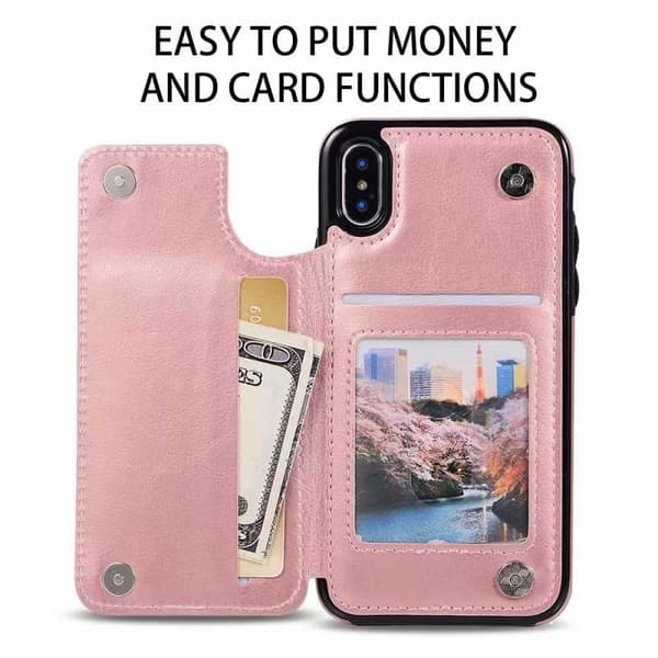 iPhone XS Max Stødsikker Cover Kortholder 3-SLOT Flippr Rose Gold