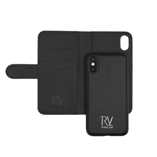iPhone X/XS Plånboksfodral Magnet Rvelon - Svart