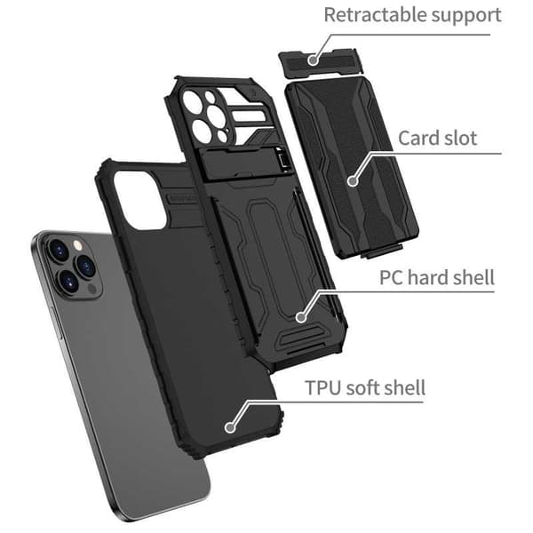 iPhone 12 Pro Slagfast Shell Kickstand & Kortrum ThinArmor V3
