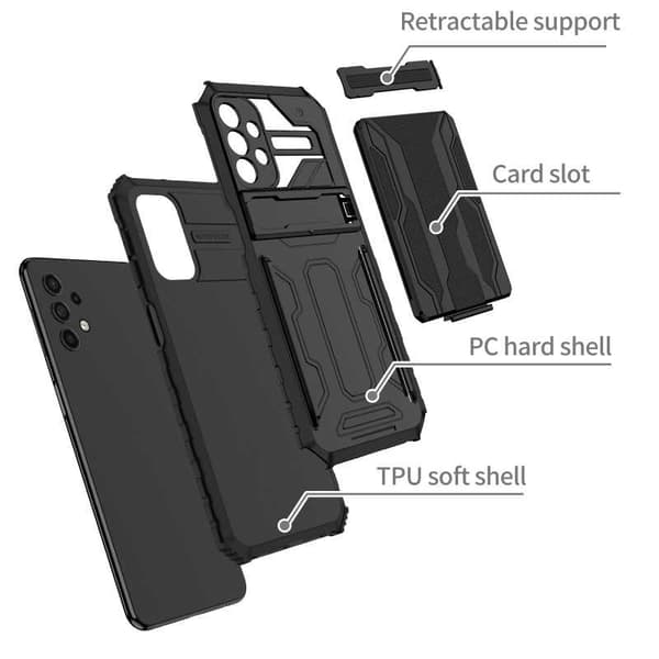 Samsung A32 5G stødsikkert cover Kickstand & kortrum ThinArmor V3