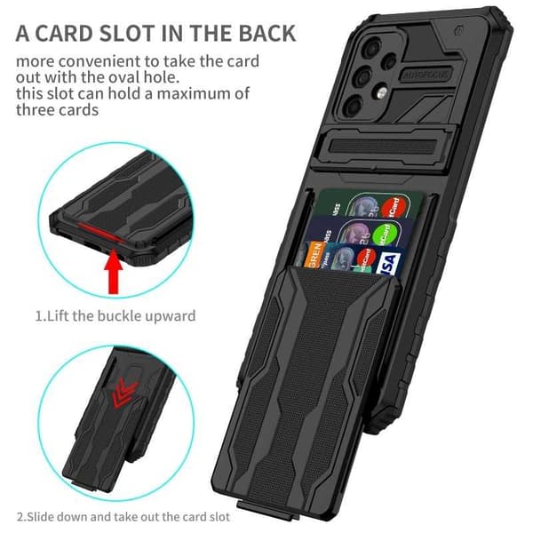 Samsung A32 4G Stöttåligt Skal Kickstand & Kortfack ThinArmor V3
