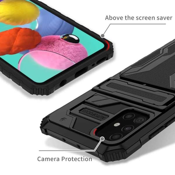 Samsung A51 4G Stöttåligt Skal Kickstand & Kortfack ThinArmor V3