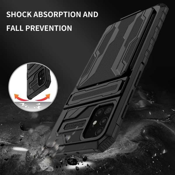 Samsung A51 4G Stöttåligt Skal Kickstand & Kortfack ThinArmor V3