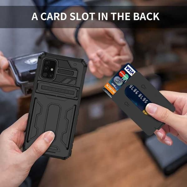 Samsung A51 4G Stöttåligt Skal Kickstand & Kortfack ThinArmor V3