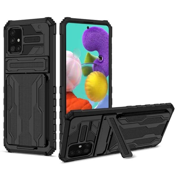Samsung A51 4G Stöttåligt Skal Kickstand & Kortfack ThinArmor V3
