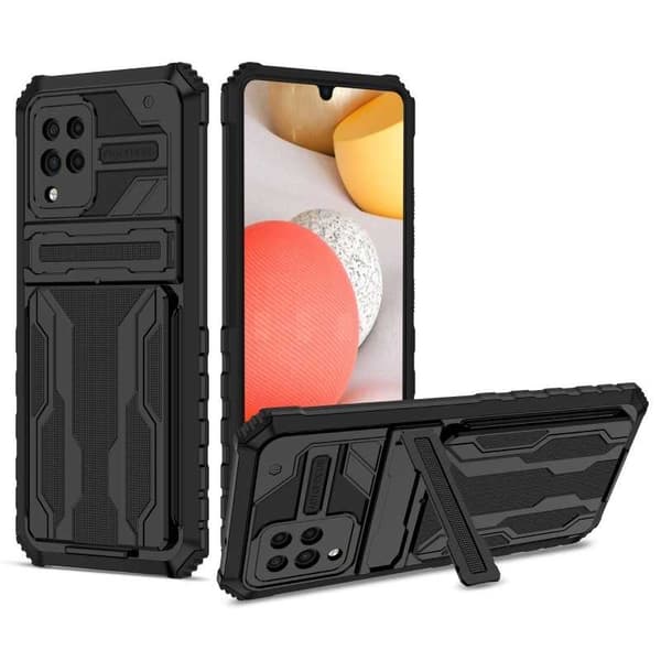 Samsung A42 5G Stöttåligt Skal Kickstand & Kortfack ThinArmor V3