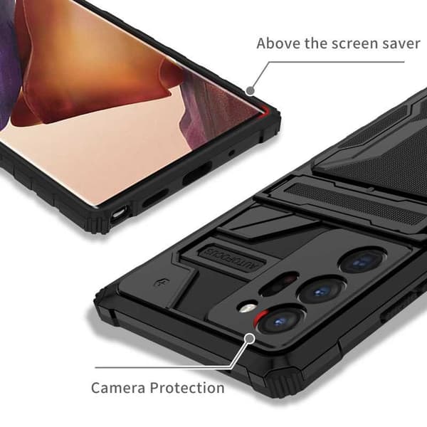 Samsung Note 20 Ultra Iskunkestävä Kansi Jalusta ja korttipaikka ThinArmor V3