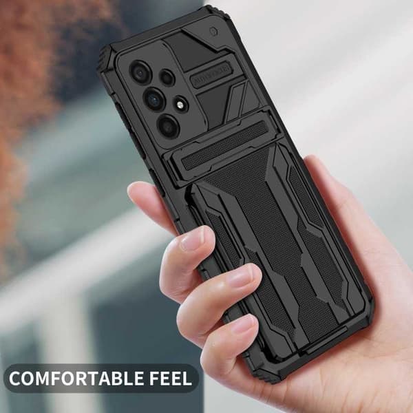 Samsung A72 4G / 5G Stöttåligt Skal Kickstand & Kortfack ThinArmor V3