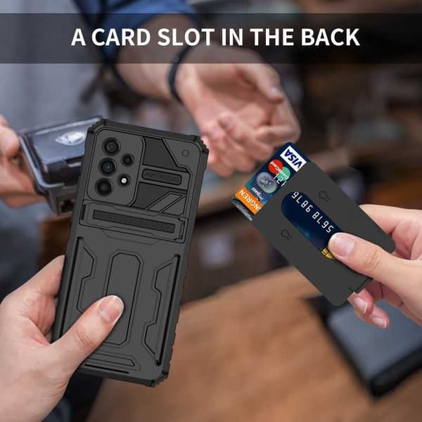 Samsung A72 4G / 5G Stöttåligt Skal Kickstand & Kortfack ThinArmor V3
