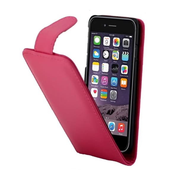 iPhone 7/8 Plus - Flipfodral med Kortfack - Mörkrosa