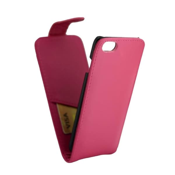 iPhone 7/8 Plus - Flipfodral med Kortfack - Mörkrosa