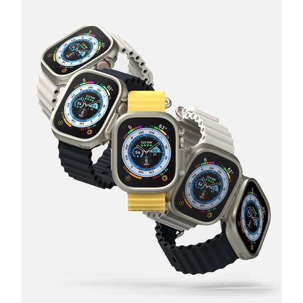 Ringke Apple Watch Ultra 49 mm 2-PACK Skal Slim Titanium Grey/Clear