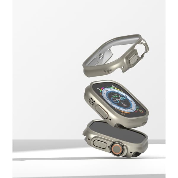 Ringke Apple Watch Ultra 49 mm 2-PACK Skal Slim Titanium Grey/Clear