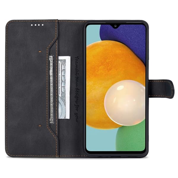 AZNS Samsung Galaxy A14 4G/5G Fodral Läder Svart