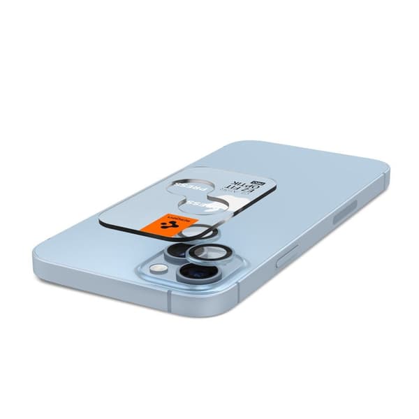 Spigen iPhone 15/15 Plus/14/14 Plus 2-PACK Optik.tR "Ez Fit" Linsskydd