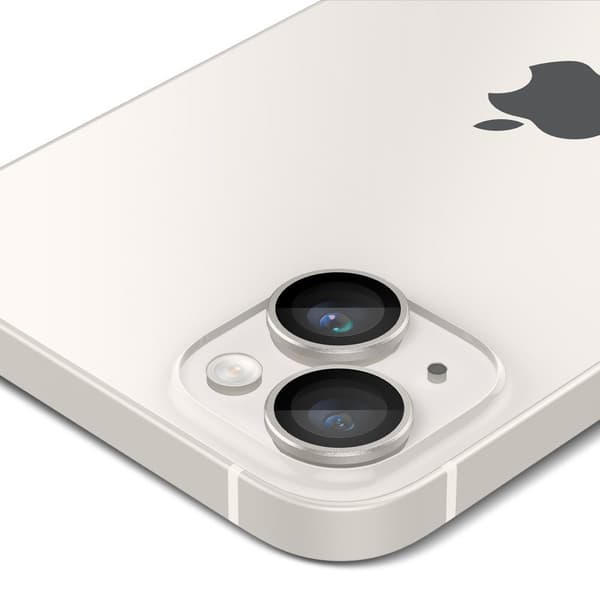 Spigen iPhone 14 / 14 Plus 2-PACK Optik.tR "Ez Fit" Linsskydd Starlight
