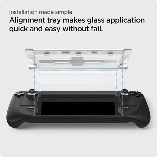 Spigen Steam Deck / OLED "Ez Fit" Skärmskydd Slim Glas.tR