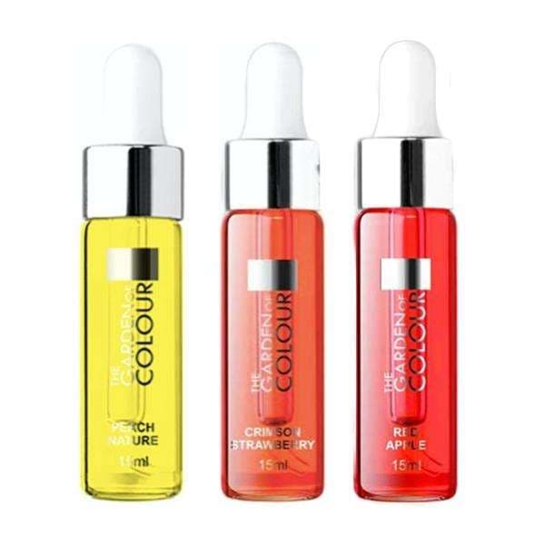3-pack - Nagelbandsolja - Persika, Äpple, Jordgubb - 15ml