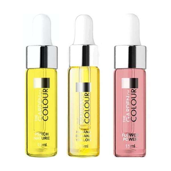 3-pack - Nagelbandsolja - Persika, Blomma, Banan - 15ml
