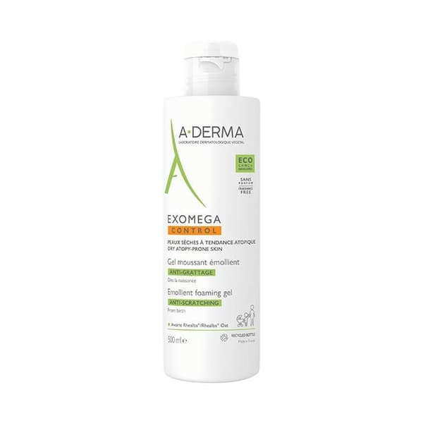 Mjukgörande Foaming Gel - Aderma - Exomega Control - Torr hud - Irriterad hud - Eksem