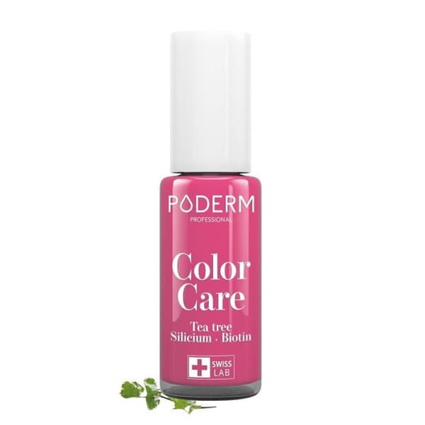Nagellack - PODERM - N°599 Hallon - Berikad med Tea Tree - Antifungal - 8ml