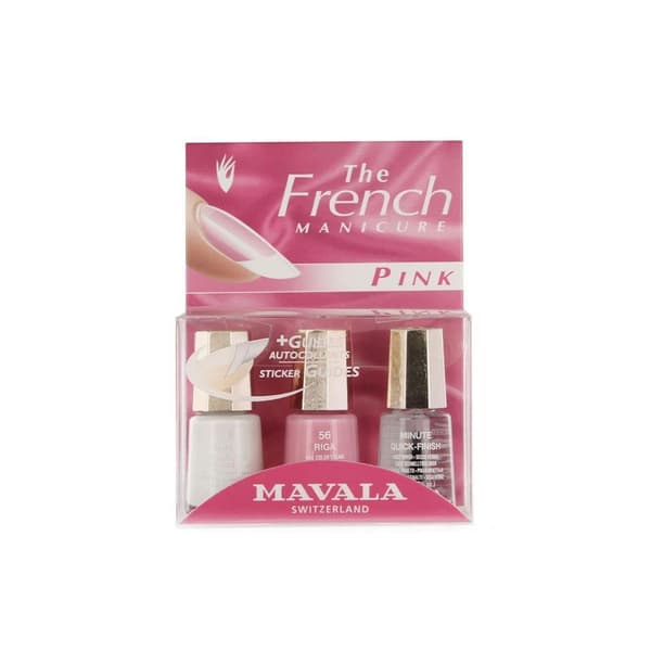 Mavala® French Manikyrkit Rosa: Vit 5ml + Riga 5ml + Minute Quick Finish 5ml