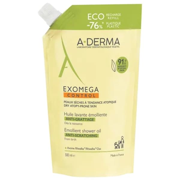 A-Derma Exomega Control - Mjukgörande tvålolja mot klåda 500 ml