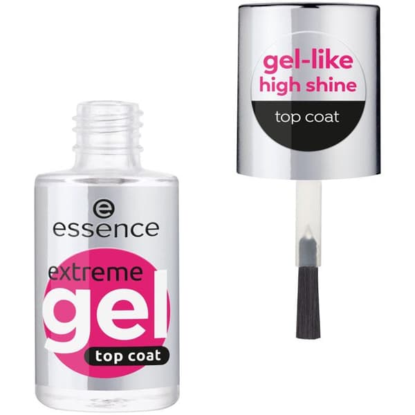 Nagellack - Essence - Top Coat Extreme Gel - Ultra glänsande gelfinish - Enkel applicering - Utan UV