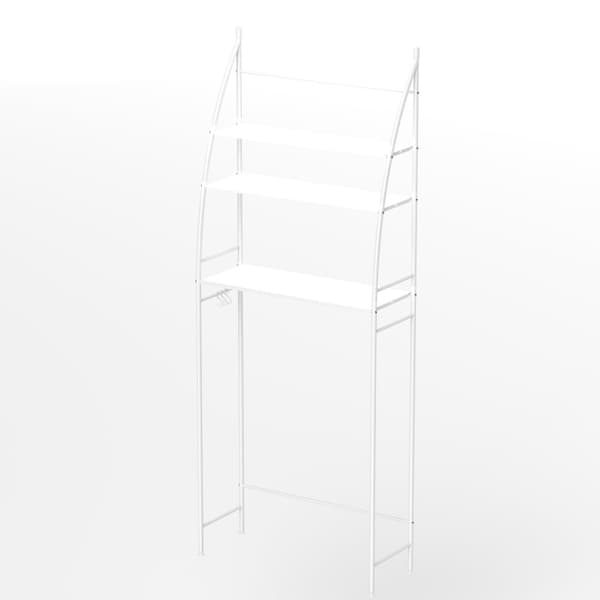LIVIT Över-tvättmaskin Badrumshylla, Vit, 65x25x166 cm
