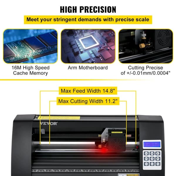 Vinylskärare Plotter, 11,2 tum skärbredd, 800 mm/s skärhastighet, stöder Signmaster-programvara