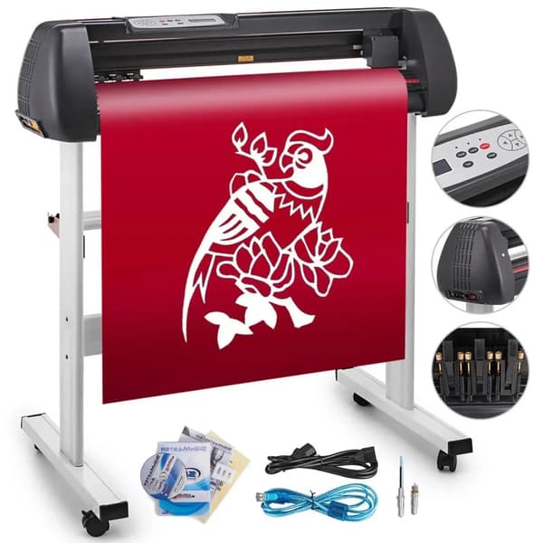 VEVOR Vinylskärare, 28 tum skärbredd, hög hastighet 48 tum/sek, gratis Artcut-programvara,28 tum (720 mm)