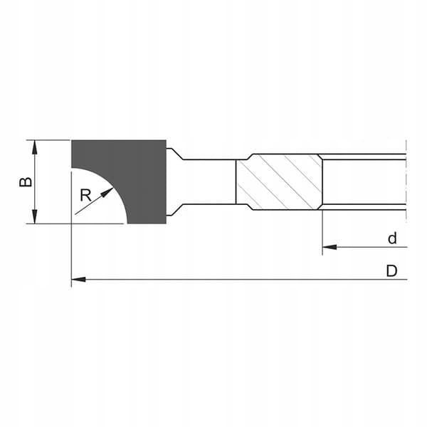 GLOBUS Afrundingsfræser HSS R15 D120x30x4Z/højre
