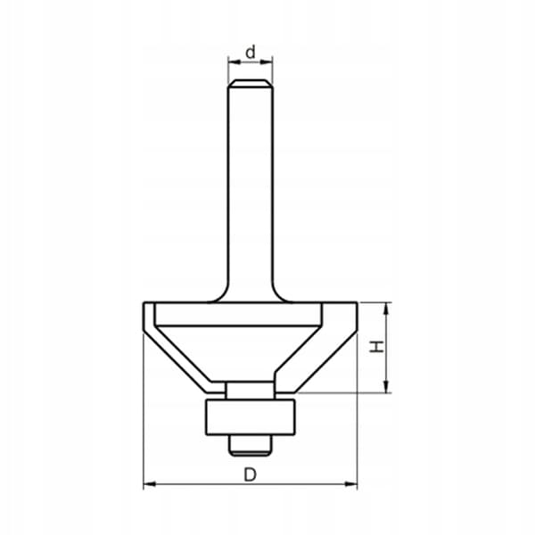 GLOBUS Fasfræser med leje Z2 45° D24,3 S8mm