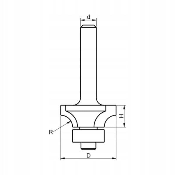 GLOBUS Afrundingsfræser Z2 R2,4 D14,3 S8 mm