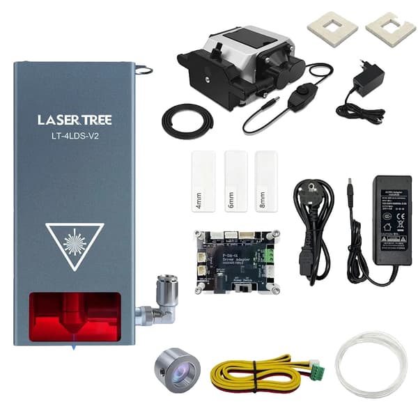 20W Laserhoved, 455nm Bølgelængde, TTL/PWM/Analog Modulation,LT-4LDS-V2-24V AP, EU-Stik