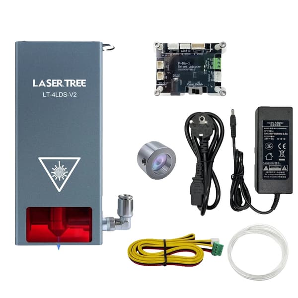 Laseripää CNC-kaiverrimeen, 80W teho, 450nm sininen valo,24V, LT-4LDS-V2-EU